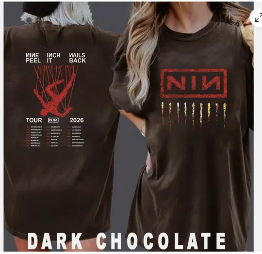 Discover Nine Inch Nails Band NIN Peel It Back Tour 2026 Concert T-Shirt