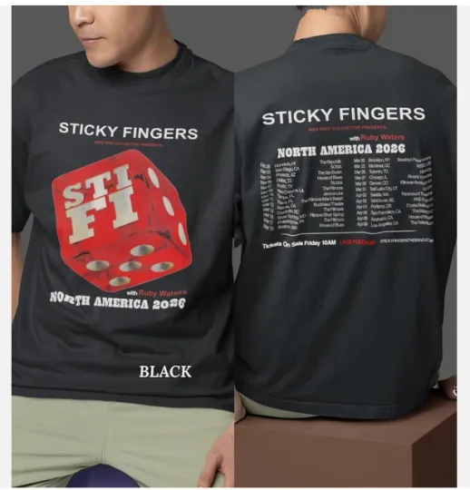 Discover Sticky Fingers 2026 Tour Dates Double Sided T-Shirt