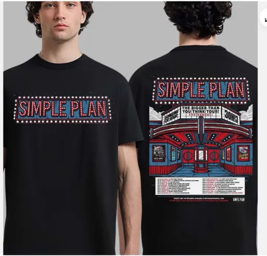 Discover Simple Plan The Bigger Than You Think Tour The Sequel 2026 T-Shirt