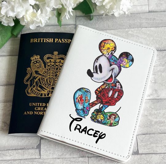 Discover Personalised Disney Mickey Mouse Passport Cover, Disney Holiday Accessories