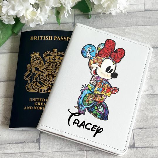 Discover Personalised Disney Minnie Mouse Passport Cover, Disney Holiday Accessories