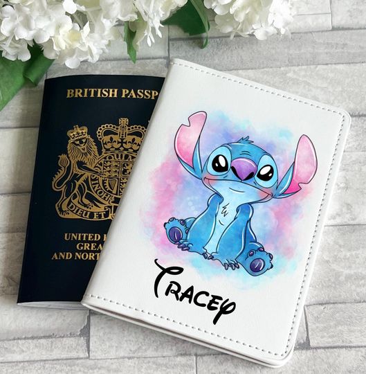 Discover Personalised Disney Stitch Passport Cover, Disney Holiday Accessories