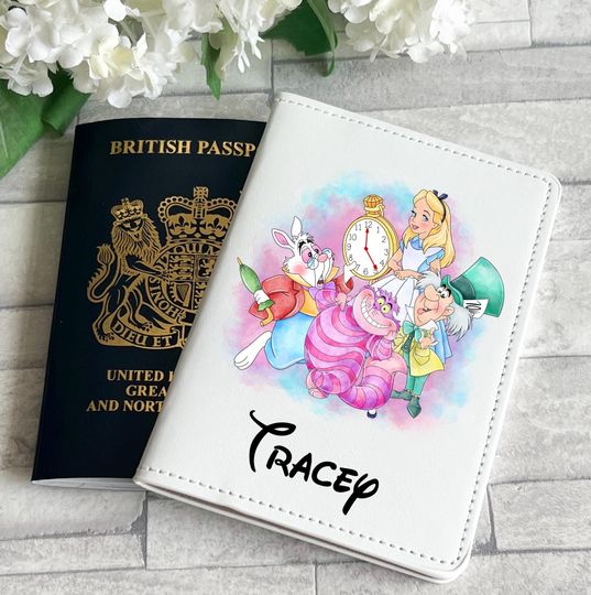 Discover Personalised Disney Alice in Wonderland Passport Cover, Disney Holiday Accessories