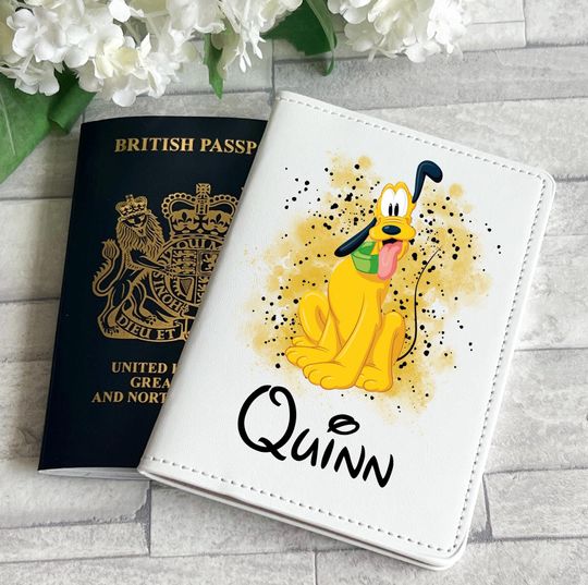 Discover Personalised Disney Pluto Passport Cover, Disney Holiday Accessories