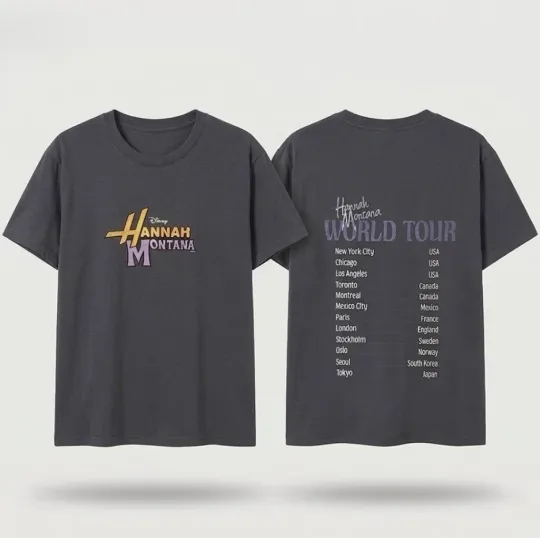 Discover HOT ITEM! Vintage Disn3y Hannah Montana World Tour 2026 Hoodie T-Shirt All Size