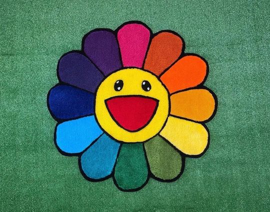 Discover Happy colorful flower rug