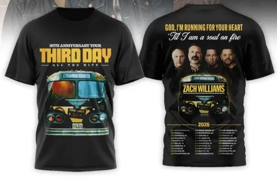 Discover Third Day 30Th Anniversary Tour 2026 T shirt