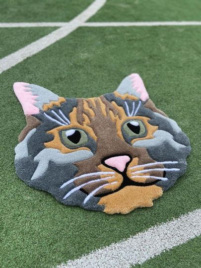 Discover Cat Face Rug, Kids Nursery Decor