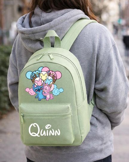 Discover Personalised Disney Stitch & Angel Backpack, Kids Disney Bag, Disney Park Bag, Bag for Disney World