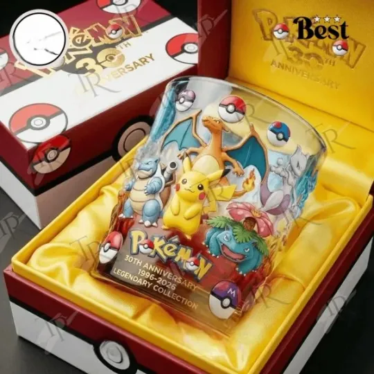 Discover Poket mons 30th Anniversary 1996-2026 Legendary Whiskey Glass