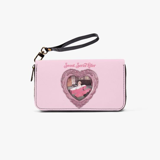 Discover Pink Coffin PU Leather Strap Zipper Wallet - Pastel Goth - Kinderwhore aesthetic purse - vamp core clutch - vintage girly gift