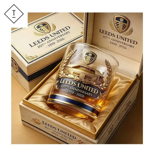 Discover Leeds United 107th Anniversary Commemorative Whiskey Glass