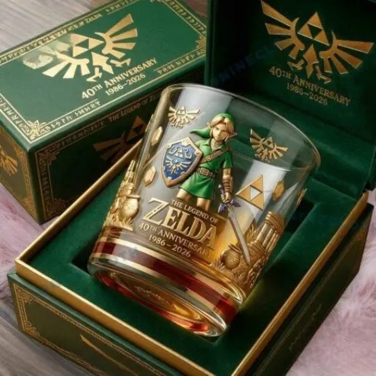 The Legend of Zelda 40th Anniversary Whiskey Glass