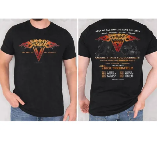 Discover Sammy Hagar Tour 2026 Best Of All Worlds T-Shirt, Fan Gift
