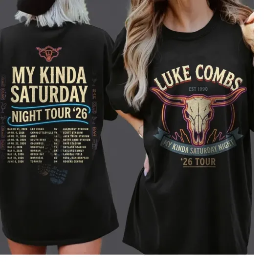 Discover Lukee Comb My Kinda Saturday Night Tour 2026 T-Shirt, Country Music Fan Gift, Vi