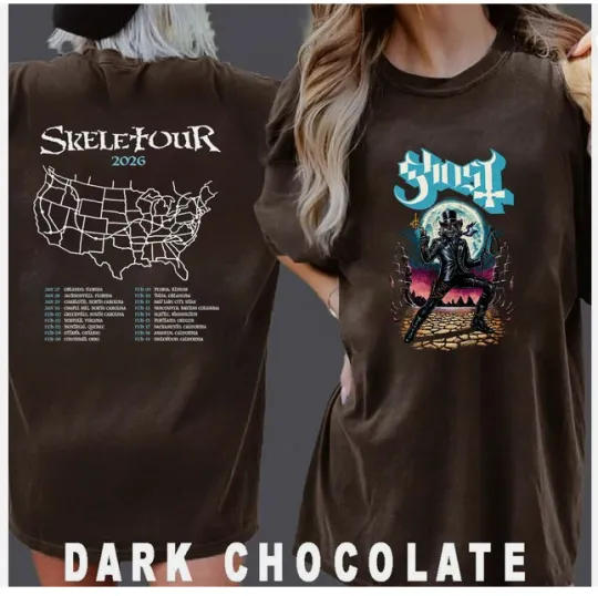 Discover Ghost Skeletour 2026 Merch Cowboy Papa With Dates Back New Tour T-Shirt