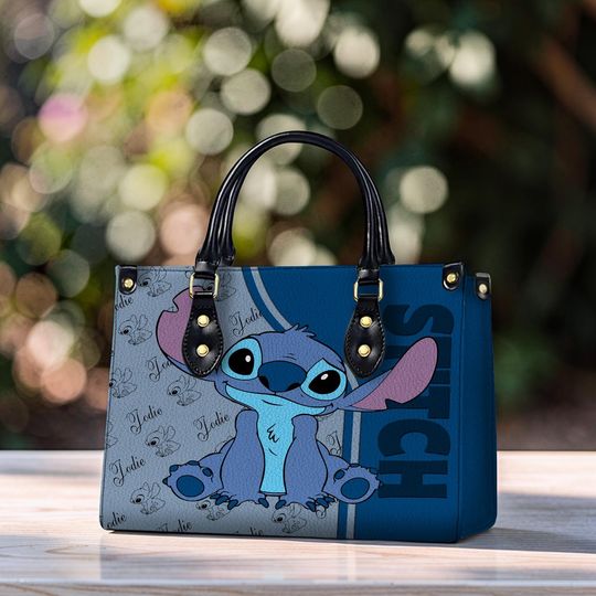 Discover Cartoon Stitch Leather Handbag, Disney Vacation Crossbody Bag, Vintage Top Handle Bag for Women