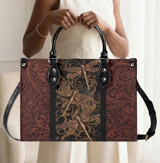 Discover Personalized Dragonfly Leather Handbag, Dragonfly Handbag, Animal Bag, Crossbody Bag, Gifts for Women