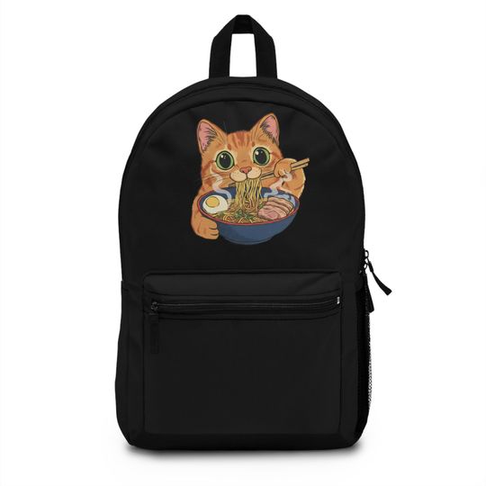 Discover Cat Ramen Backpack, Kawaii Noodle Kitty Bag