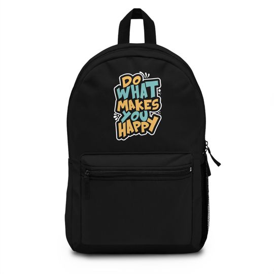 Discover Motivational Backpack: 'Do What Makes You Happy' Trendy School Bag