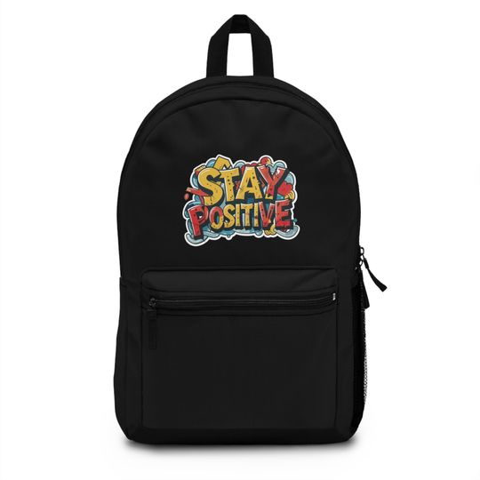 Discover Stay Positive Graphic Backpack | Polyester School Travel Bag