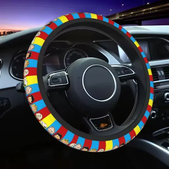 Discover Snoopys Car Steering Wheel Cover Elastic Steering Wheel Protective Cover