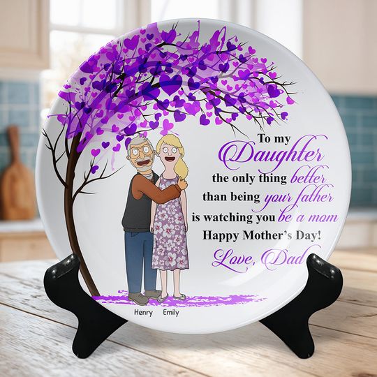 Discover Personalized Gifts For Daughters Round Plate Happy Mother's Day