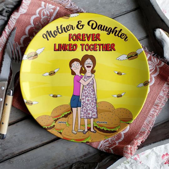 Discover Personalized Gift For Mom Ceramic Round Plate Mother's Day Mom And Daughter