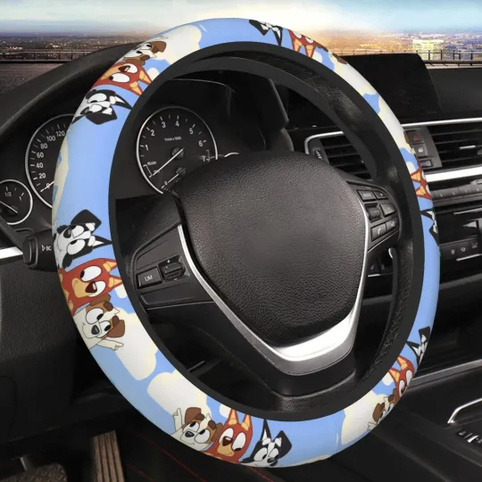 Discover Saiise BlueyDad Print Steering Wheel Covers for Car, Truck and SUV
