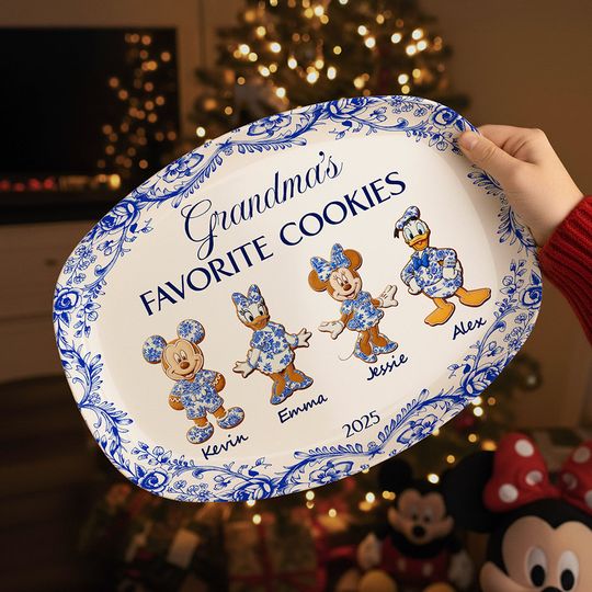 Discover Grandma's Cookies - Personalized Christmas Gifts - Toile De Jouy Blue Floral