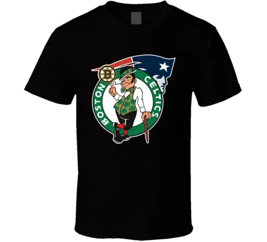Discover Boston Pro Sports Teams Logo Mashup T-Shirt