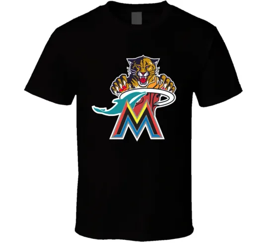 Discover Miami Pro Sports Teams Logo Mashup T-Shirt