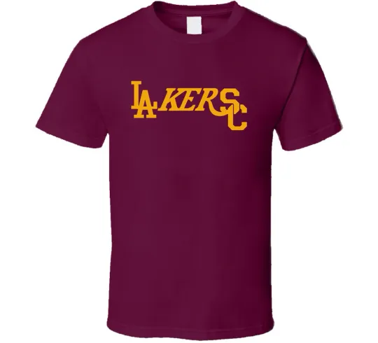 Discover Los Angeles Baseball Basketball USC Logo Mashup T-Shirt