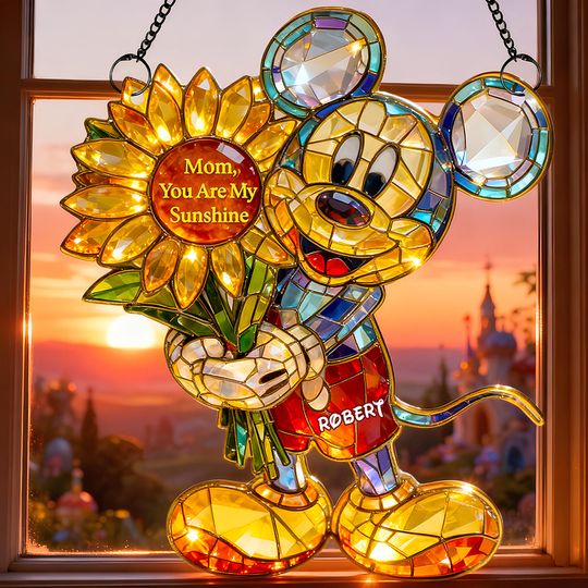 Sunflower Kid 1 layer suncatcher  - Personalized Gifts For Mother's Day Suncatcher Ornament