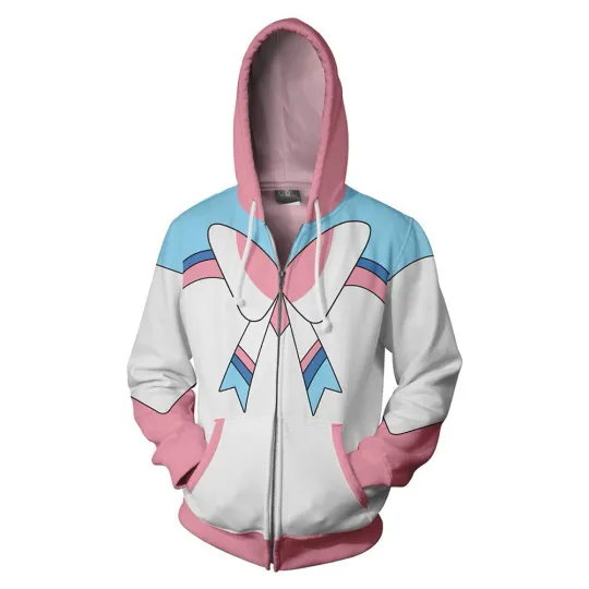 Discover Sylveon 3D Printed Zip Hoodie Cosplay