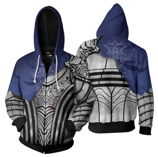 Discover 3D Fantasy Knight Armor Hoodie - Medieval Warrior Zip-up Jacket
