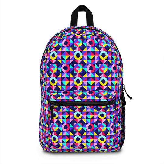 Discover Colorful Geometric Backpack  Polyester School Travel Rucksack