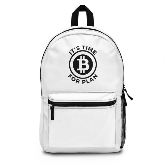 Discover Bitcoin Plan Backpack, Cryptocurrency Rucksack, Trendy Student Laptop Bag