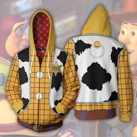 Discover Toy Story 4 Woody Cosplay Hoodie 3D Printed Sweatshirt Zipper up Jacket Coat