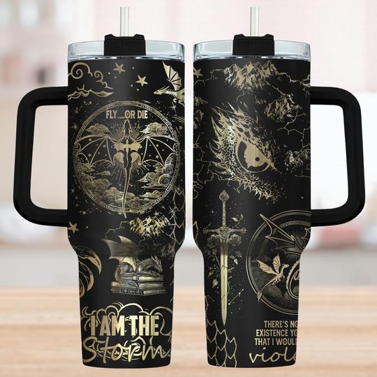 Discover Basgiath War College Tumbler 40oz, Fourth Wing Insulated Tumbler, Bookish Dragon Rider Tumbler, Violet Sorrengail Coffee Cup