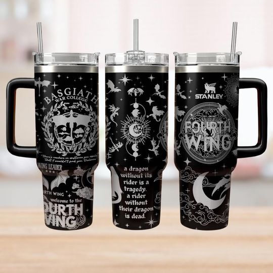 Discover Basgiath War College Engraved Tumbler 40Oz, Violet And Xaden Quote Cup, Bookish Dragon Stainless Tumbler, Gothic Tumbler For Rider Fan