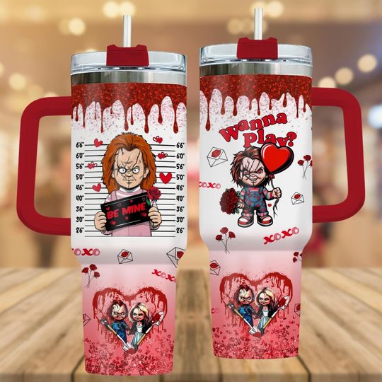 Discover Chucky and Tiffany Valentine Tumbler, Chucky Mugshot Be Mine Tumbler, Anniversary Gifts, Boyfriend Girlfriend Gift, His And Hers Gift