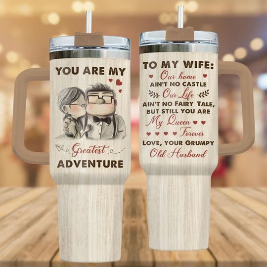 Discover Carl And Ellie Valentine 40oz Tumbler, UP Movie To My Wife Tumbler Cup, Anniversary Gifts, Disney Honeymoon Gift, Gift For Her