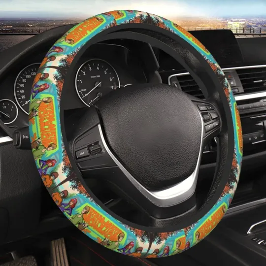 Discover Saiise Scooby-Doo Print Steering Wheel Covers Car Accessories Car Steering