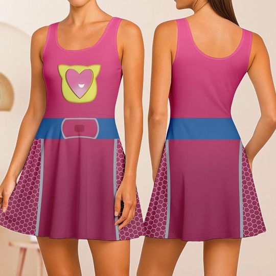 Discover Ginny SuperKitties Skater Dress, Ginny Women Dress, Disney Cartoon Running Dress, Halloween Cosplay Outfit, Halloween Gift For Her