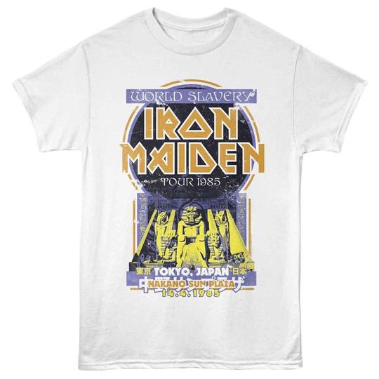 Discover Iron Maiden Egyptian Style Tokyo White T-Shirt