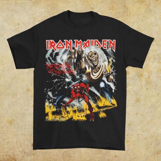 Discover Vintage Iron Maiden Number of the Beast Metal Tee