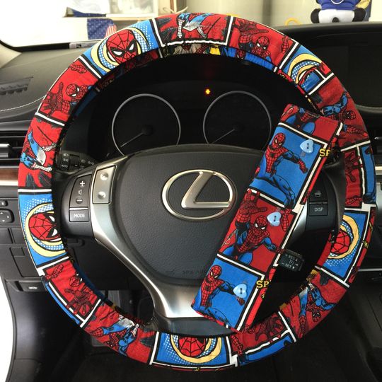 Discover Spiderman Steering wheel cover cover (NO seatbelt)