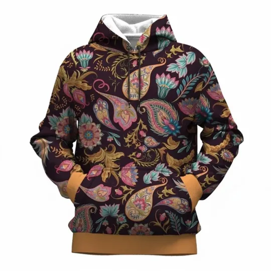 Discover Bohemian Floral Pattern 3D Hoodie Unisex