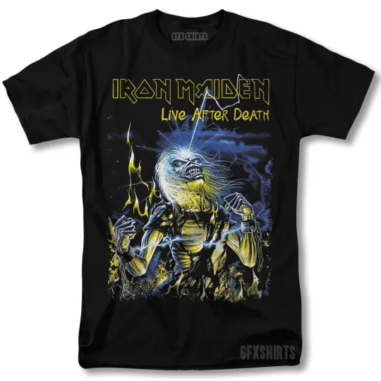 Discover Iron Maiden Rock Concert T-Shirt Vintage Graphic Design